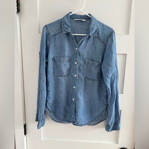 Abercrombie and fitch blue denim chambray shirt size S